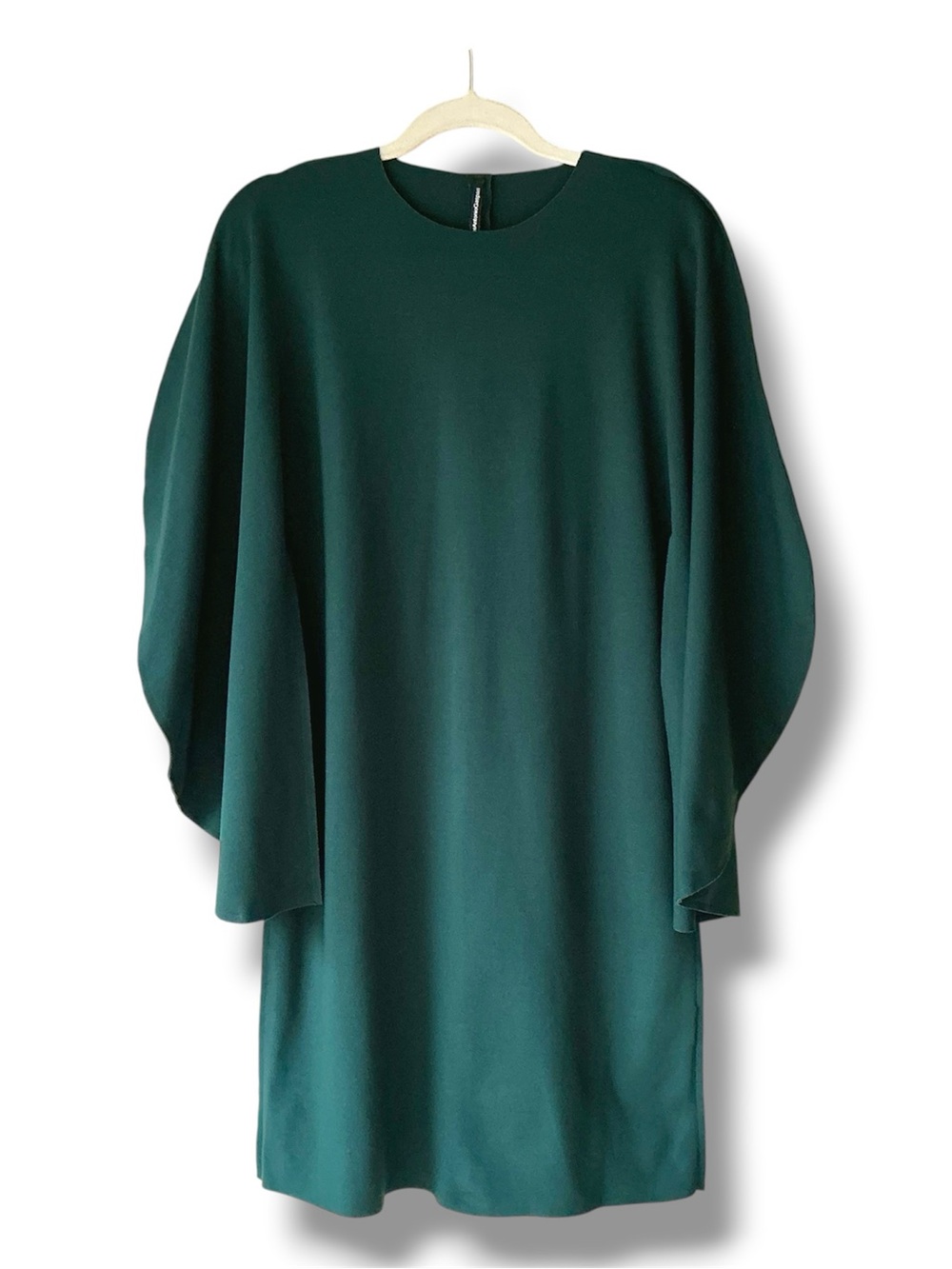 Pier Antonio Gaspari Forest Green Pagoda Sleeve Shift Dress ITSize 40/US 6